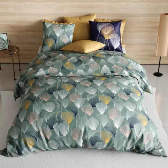 Juego de sábanas en algodón cama 90 cm 3 piezas Cottey Verde 2