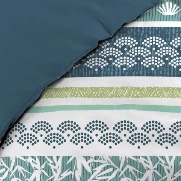 Funda Nórdica y dos fundas para almohadas algodón bio (260 cm) Astrid Azul 2