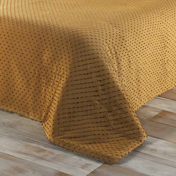 Colcha (230 x 250 cm) Pompon Amarillo 2
