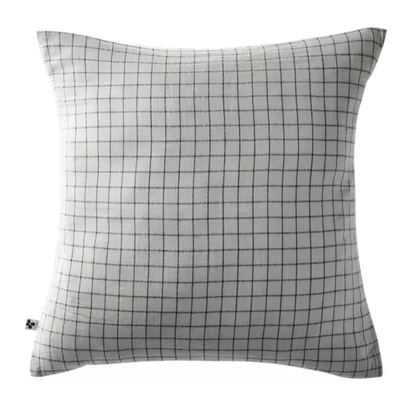 Taie d'oreiller carrée gaze de coton (60 cm) Gaïa Mix Gris nuage 2