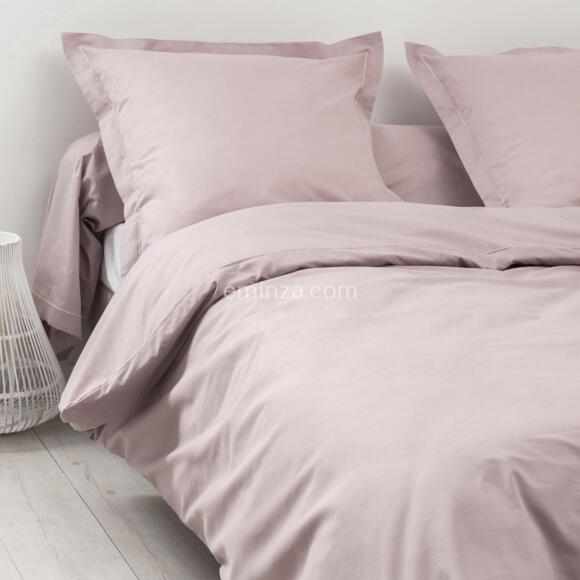Funda para almohada  rectangular algodón Félicie Rosa claro listón 2