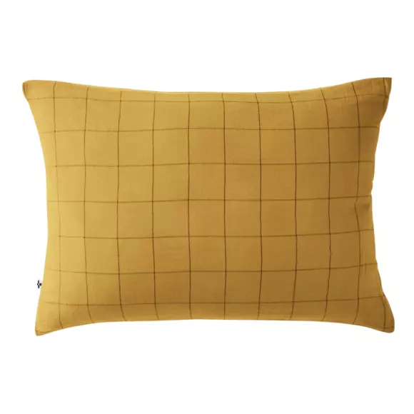 Funda de almohada rectangular en gasa de algodón (70 cm) Gaïa Match Amarillo Azafrán 2