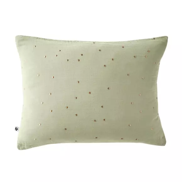 Taie d'oreiller rectangulaire gaze de coton (70 cm) Gaïa Chic Vert tilleul 2