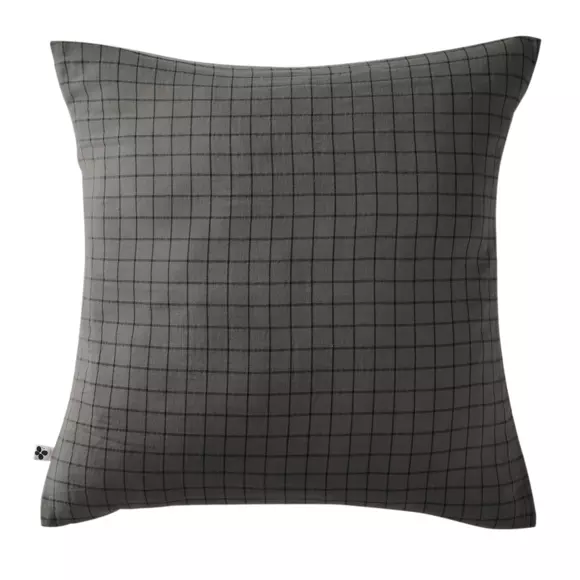 Funda de almohada cuadrada en en gasa de algodón (60 cm) Gaïa Mix Gris granito 2