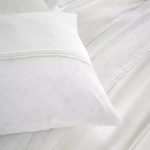 Funda para almohada rectangular en algodón (L70 cm) Jeanne Blanco 3
