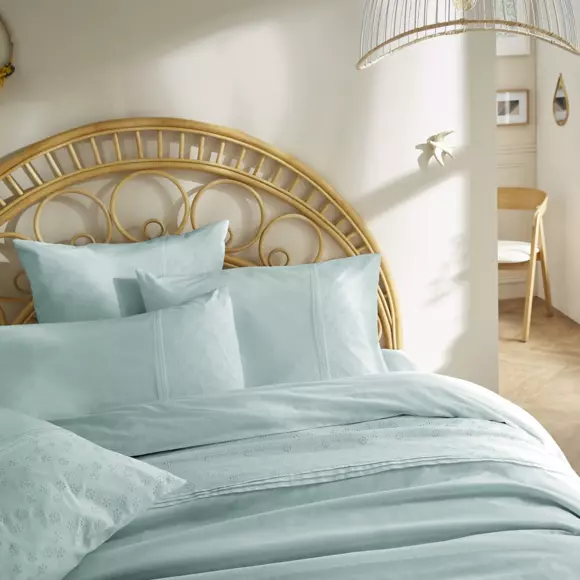 Copripiumino ricamato cotone (240 cm) Jeanne Celeste 2