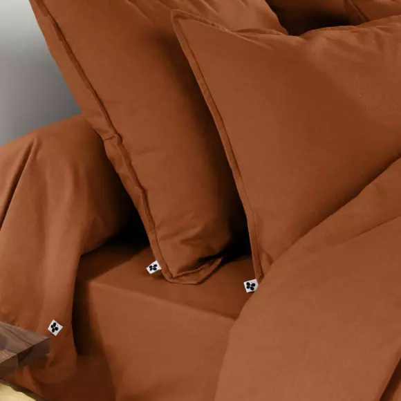 Funda para travesaño franela de algodón (L185 cm) Candice Terracota 2