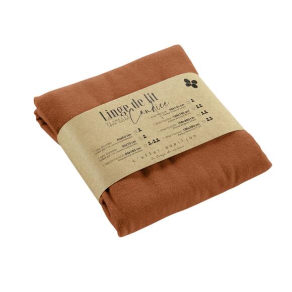 Federa cuscino a rullo flanella di cotone (L185 cm) Candice Terracotta 3