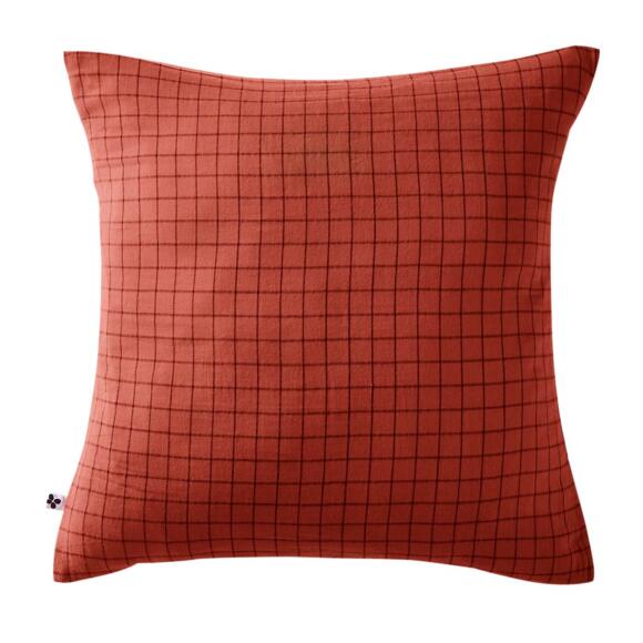 Quadratischer Kopfkissenbezug aus Baumwoll-Gaze (60 cm) Gaïa Mix Terrakotta 2