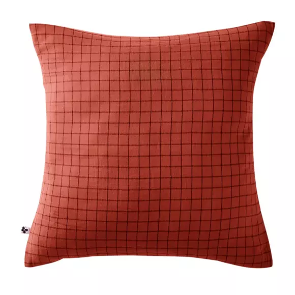 Funda de almohada cuadrada en en gasa de algodón (60 cm) Gaïa Mix Terracota 2