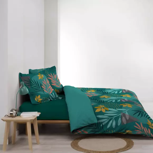 Funda Nórdica y dos fundas de almohada en algodón (240 cm) Aurelyne Azul 3