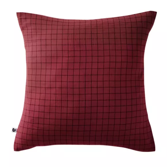 Funda de almohada cuadrada en en gasa de algodón (60 cm) Gaïa Mix Burdeos 2