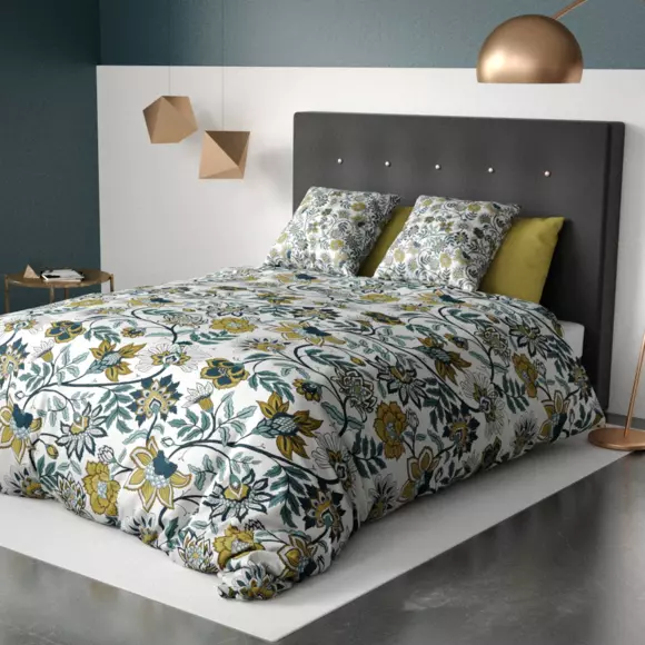 Funda nórdica y dos fundas de almohada en algodón (240 cm) Bohemia Verde 2