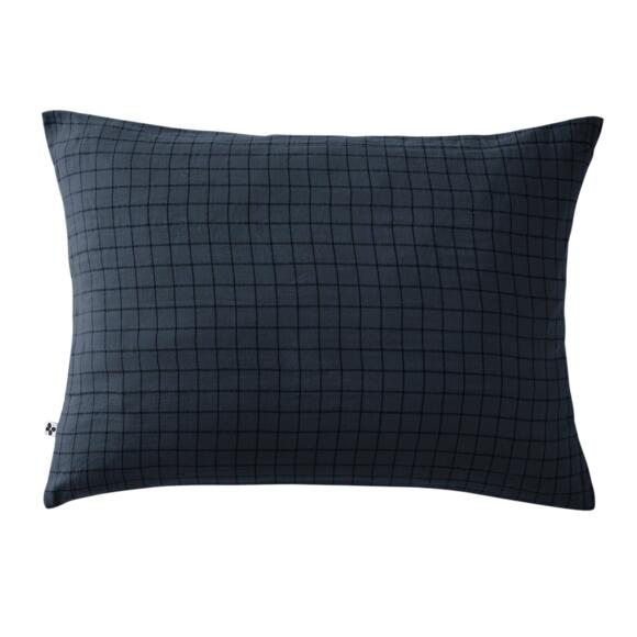 Funda de almohada rectangular en gasa de algodón (70 cm) Gaïa Mix Azul noche 2