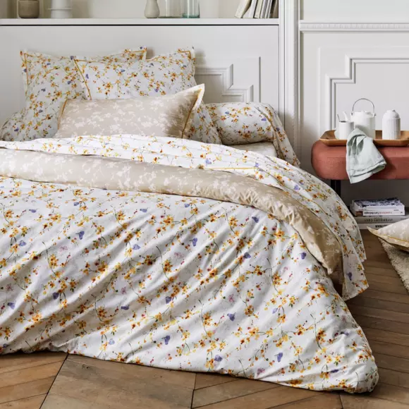 Taie de traversin percale de coton (L200 cm) Bel amour Jaune 2