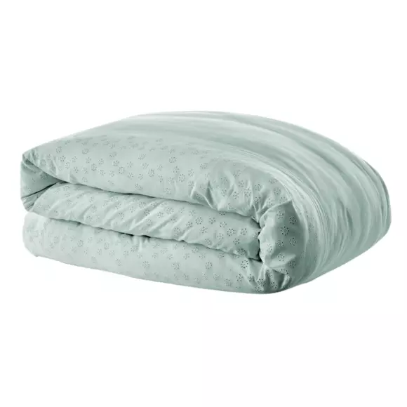 Housse de couette dentelle coton (260 cm) Jeanne Bleu clair 3