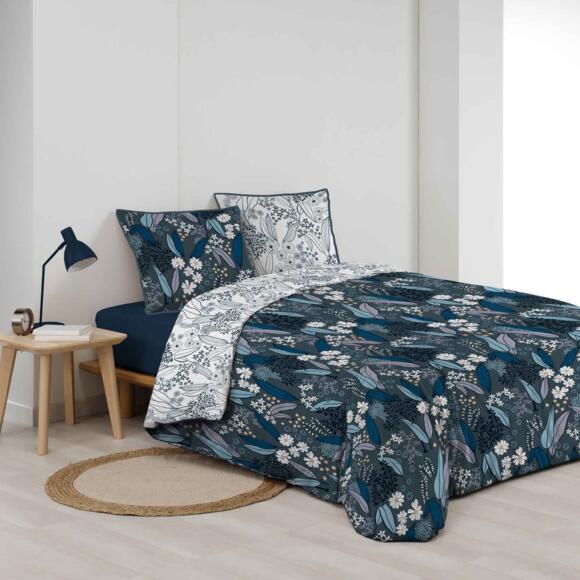 Funda Nórdica y dos fundas para almohadas algodón bio (240 cm) Clarisse Azul 2