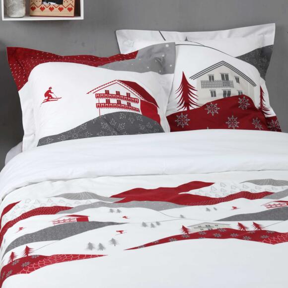 Funda Nórdica y dos fundas para almohada en algodón (240 cm) Albiez Rojo 3