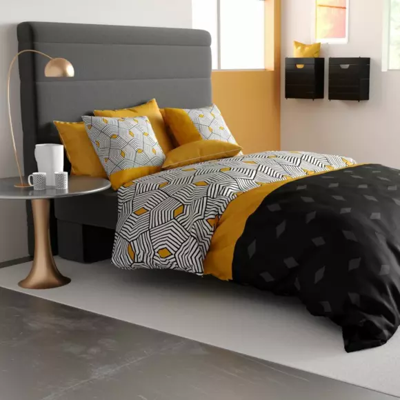 Funda nórdica y dos fundas para almohadónes algodón (260 cm) Faro Amarillo 3