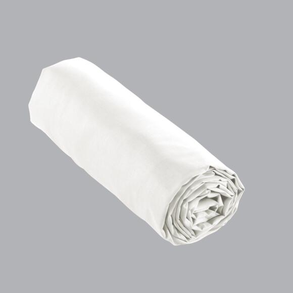 Drap housse percale de coton (90 cm) Cali Blanc 2