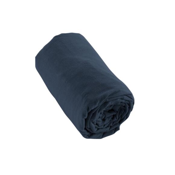 Sábana bajera en franela de algodón (90 cm) Théa Azul noche 2