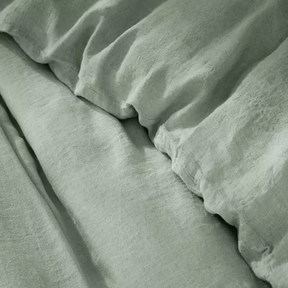 Housse de couette lin lavé (240 cm) Louise Vert eucalyptus 2