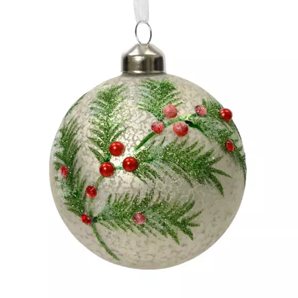 Lote de 3 bolas de Navidad (D80 mm) en vidrio Houx Plata 2
