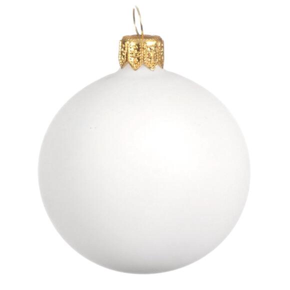 Lotto di 4 palline di Natale di vetro (D100 mm) Arctique opache Bianco panna 2