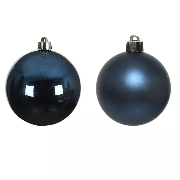 Lot de 12 boules de Noël (D60 mm) Alpine Bleu nuit