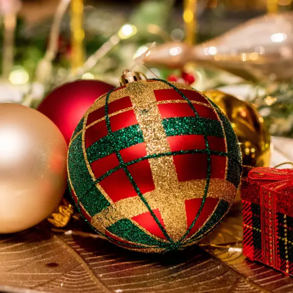 Lot de 12 boules de Noël (D80 mm) kity Rouge 2