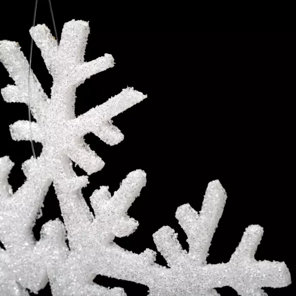 Lote de 6 copos de Navidad para colgar pailletés Blanco 2