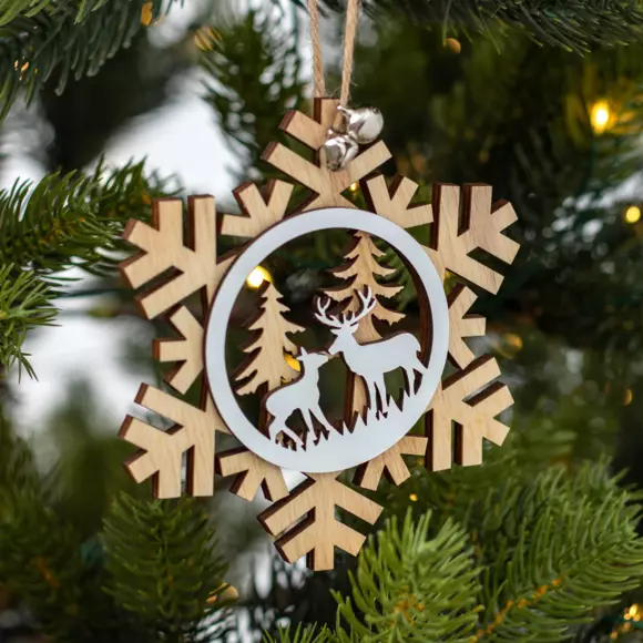 Copo de Navidad para colgar Reno en familia Natural 2