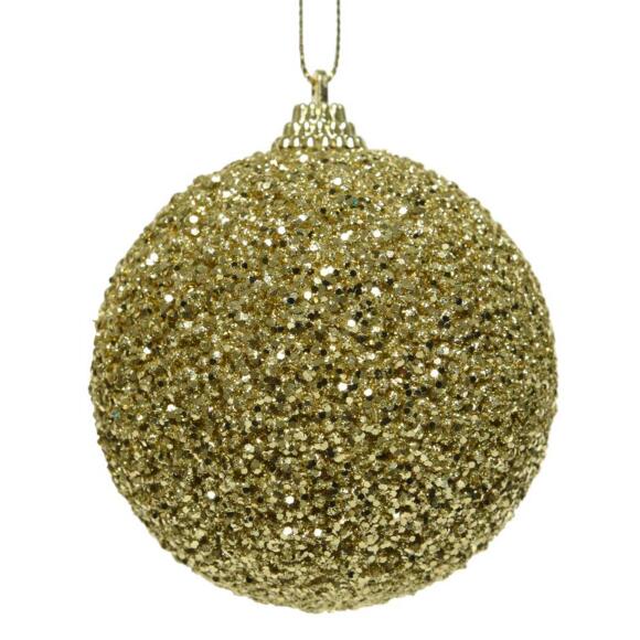 Lotto di 6 palline di Natale di vetro (D80 mm) Perline Oro 2