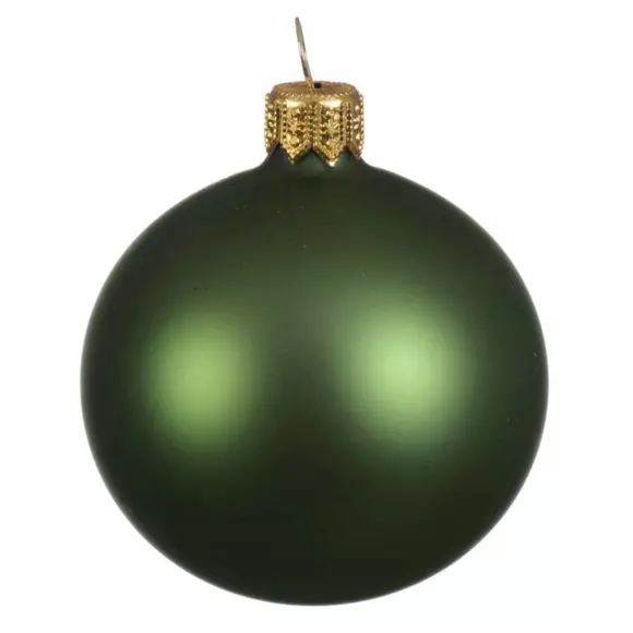 Lotto di 4 palline di Natale di vetro (D100 mm) Arctique opache Verde abete 2