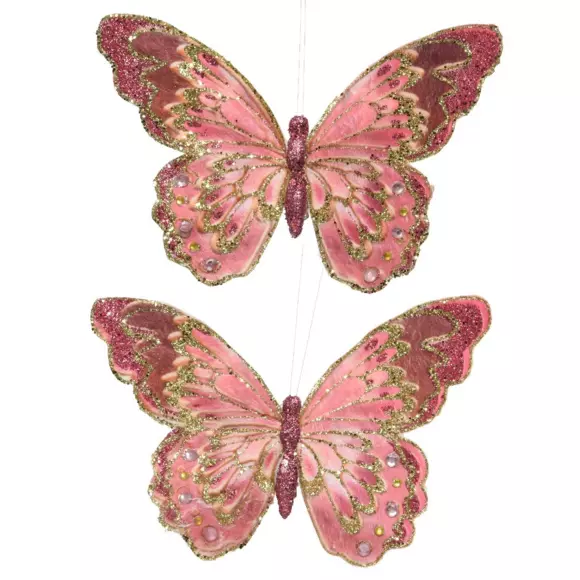 Lot de 2 papillons Kerwan Rose 2