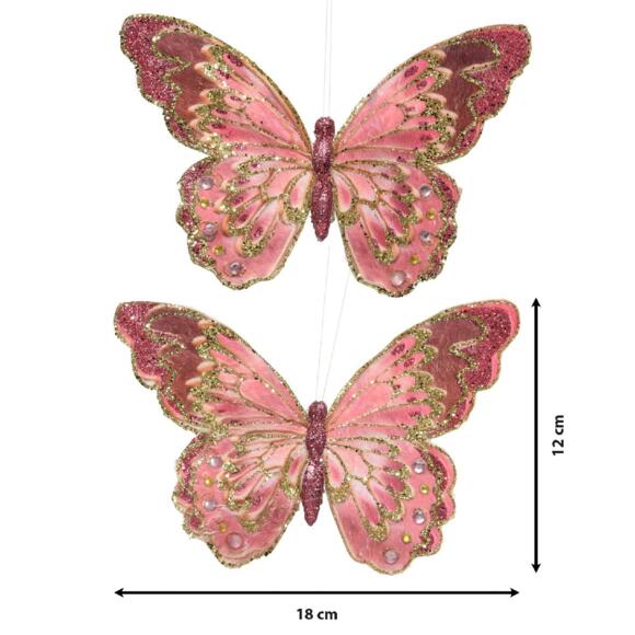 Set van 2 vlinders Kerwan roze 3