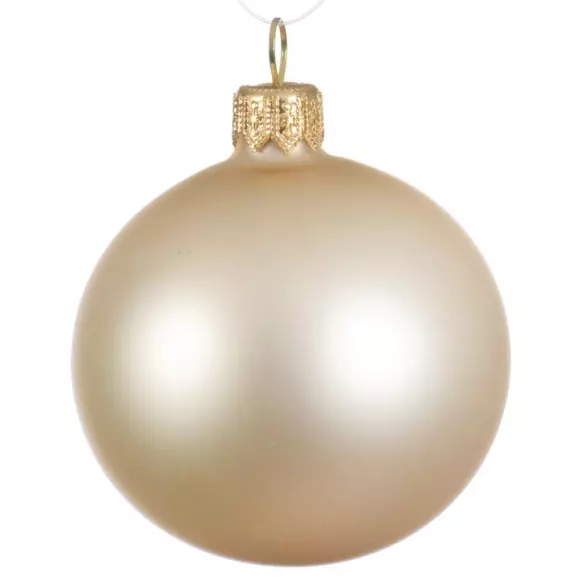 Set van 4 glazen kerstballen (D100 mm) Arctique mat parelwit  3