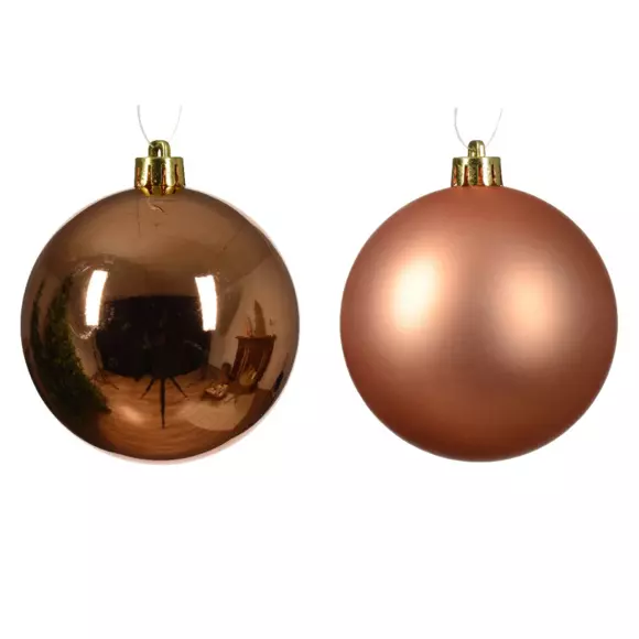 Lot de 6 boules de Noël (D80 mm) Alpine Rouge cuivré 2