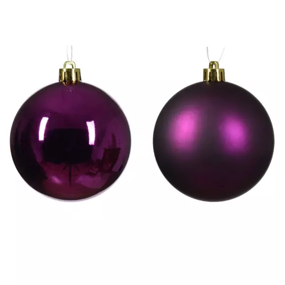Lot de 6 boules de Noël (D80 mm) Alpine Violet 2