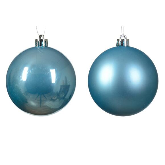 Lote de 6 bolas de Navidad (D80 mm) Alpine Azul destello 2