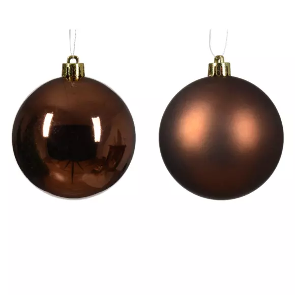 Lote de 12 bolas de Navidad (D60 mm) Alpine Café castaño 2