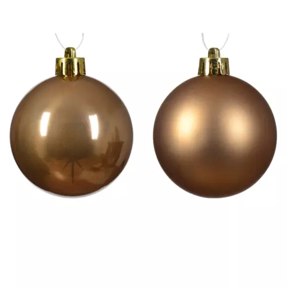 Lot de 12 boules de Noël (D60 mm) Alpine Brun gingembre 2