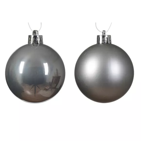 Lote de 12 bolas de Navidad (D60 mm) Alpine Gris mármol 2