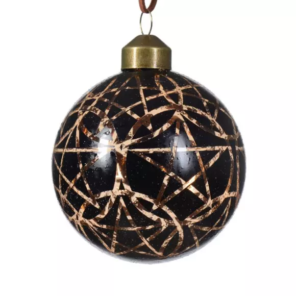 3er Set Weihnachtskugeln (D80 mm) aus Glas Vril Schwarz 2