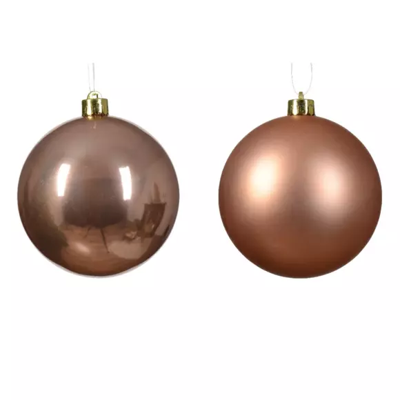 Lote de 4 bolas de Navidad (D100 mm) Alpine Rosa destelleante 2