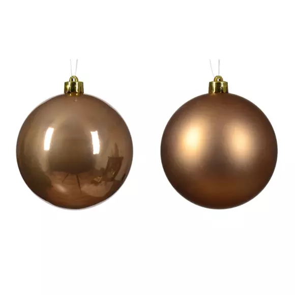 Lote de 4 bolas de Navidad (D100 mm) Alpine Café jengibre 2