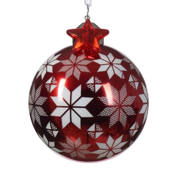 Lote de 3 bolas de Navidad (D80 mm) en vidrio Nuit de Noël Rojo 2