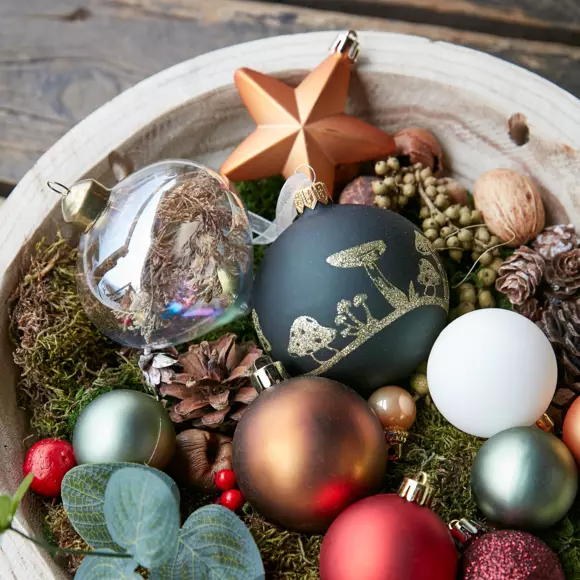 Set van 6 kerstballen (D80 mm) en verre Champignons Pistachegroen 2