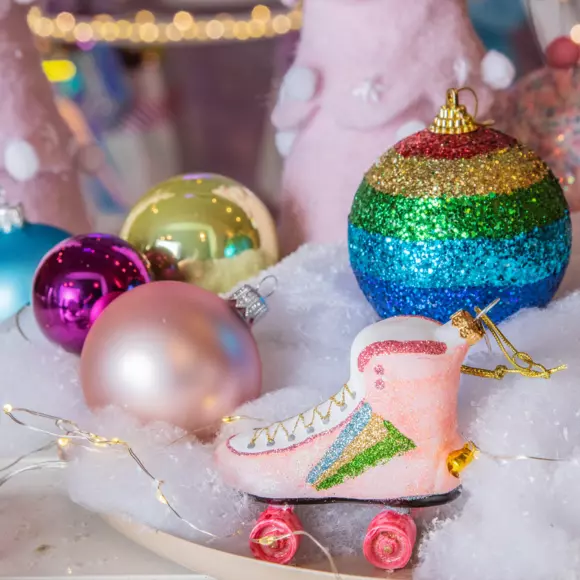 Lote de 12 bolas de Navidad (D80 mm) Arc en ciel Multicolor 2