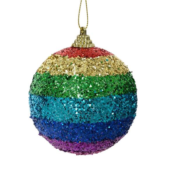 Lote de 12 bolas de Navidad (D80 mm) Arc en ciel Multicolor 3